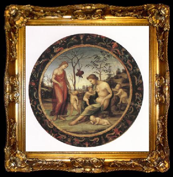 framed  Giovanni Sodoma Sacred and Profane Love with Anteros,Eros and Two Other Cupids (mk05), ta009-2